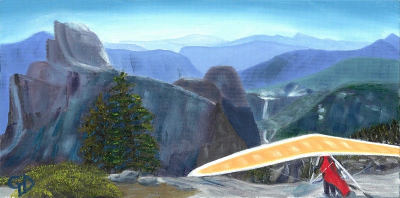 Glacier Point, Yosemite.jpg - Glacier Point, Yosemite water-soluble oil on canvas board, 8x16" (203x 406 mm) Completed about January 2017